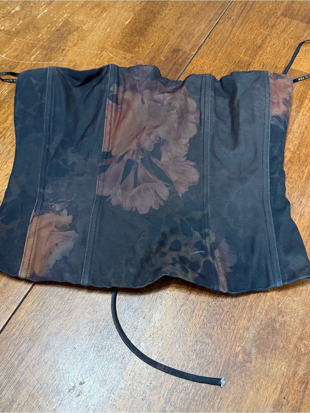 White Fox Floral Corset Bustier Top Lace-Up Back Size M